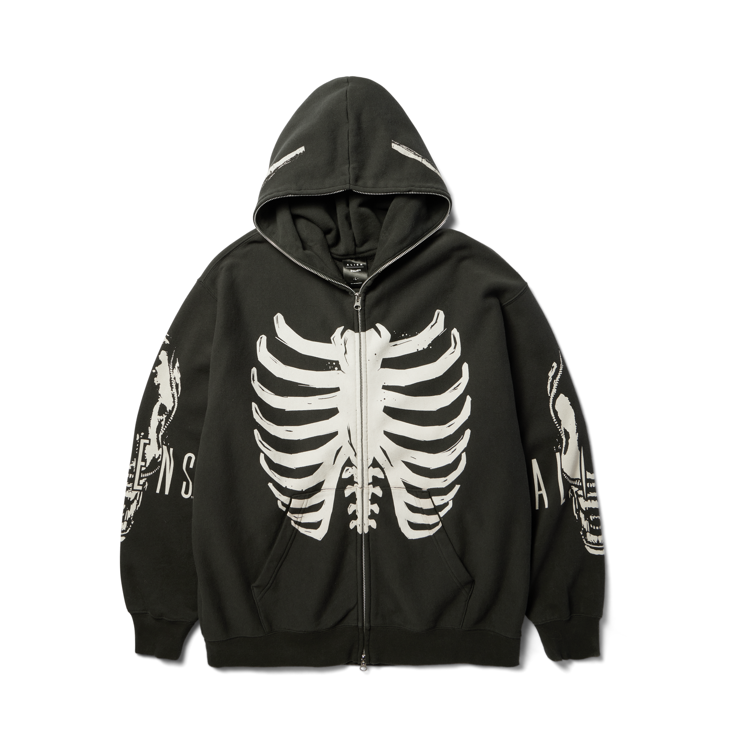 huf x Alien Facehugger Full-Zip Washed Hoodie – HUF Worldwide