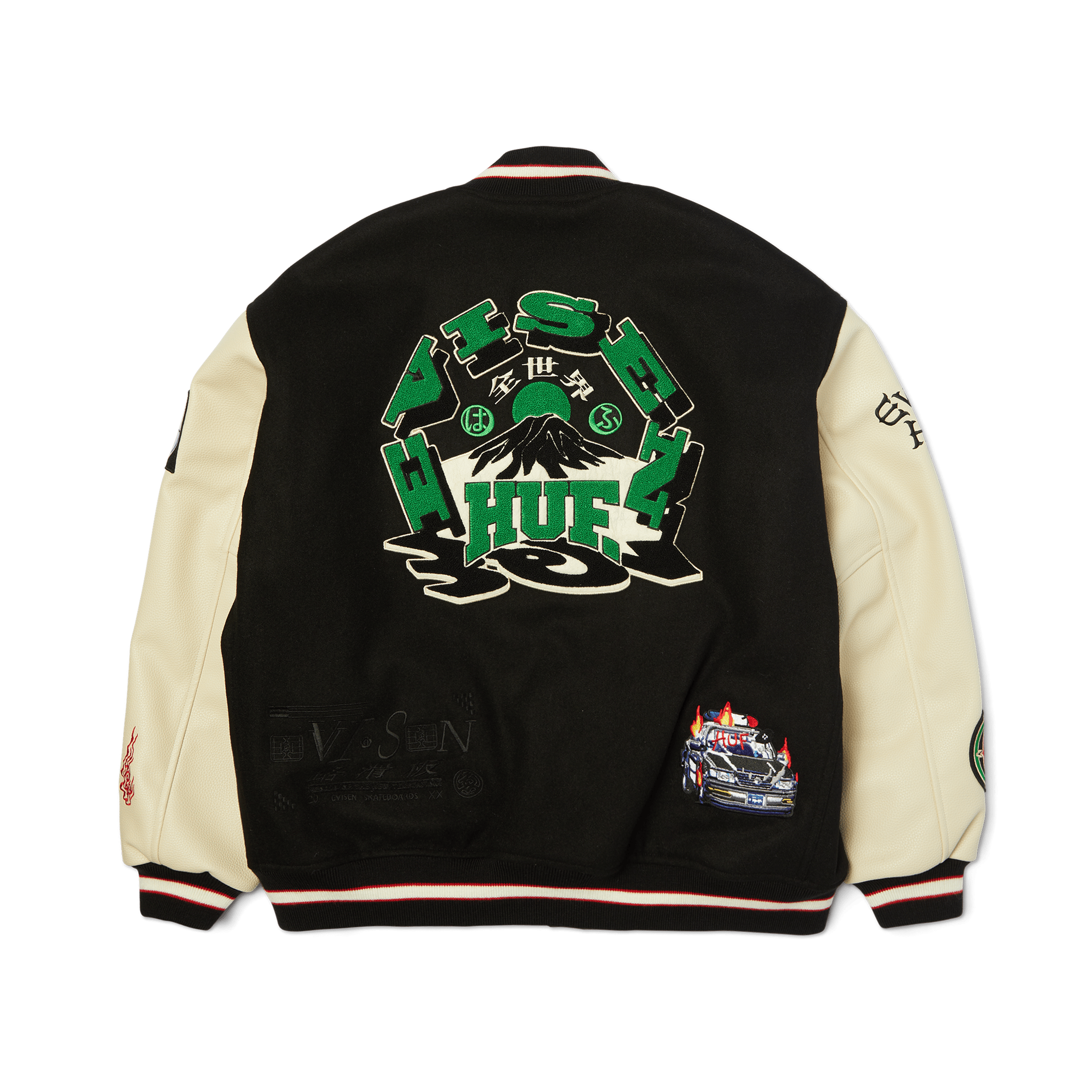 HUF x Evisen Stadium Logo Jacket – HUF Worldwide HUF x Evisen Stadium Logo Jacket – HUF Worldwide
