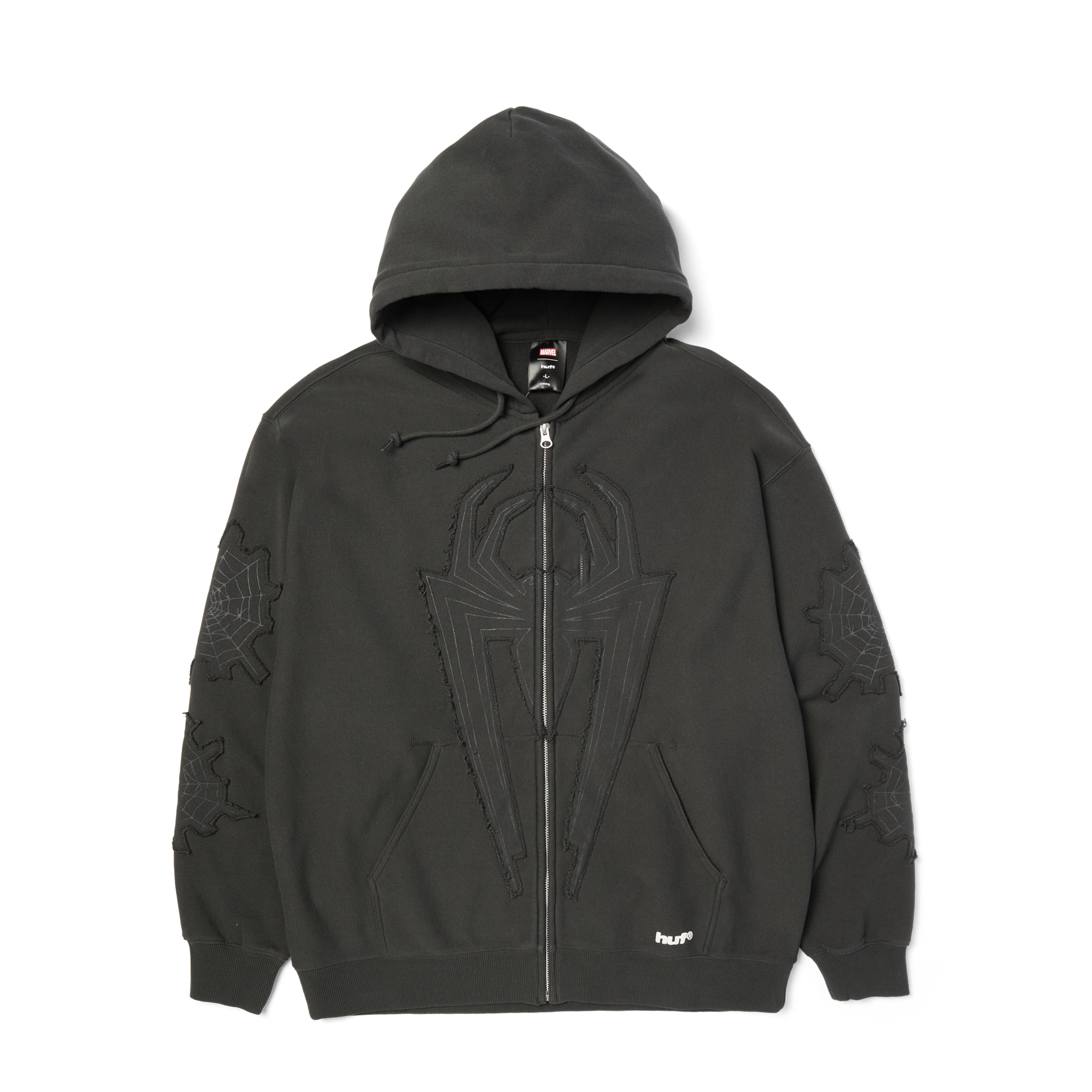 huf x Spider-Man Web Full-Zip Washed Hoodie – HUF Worldwide