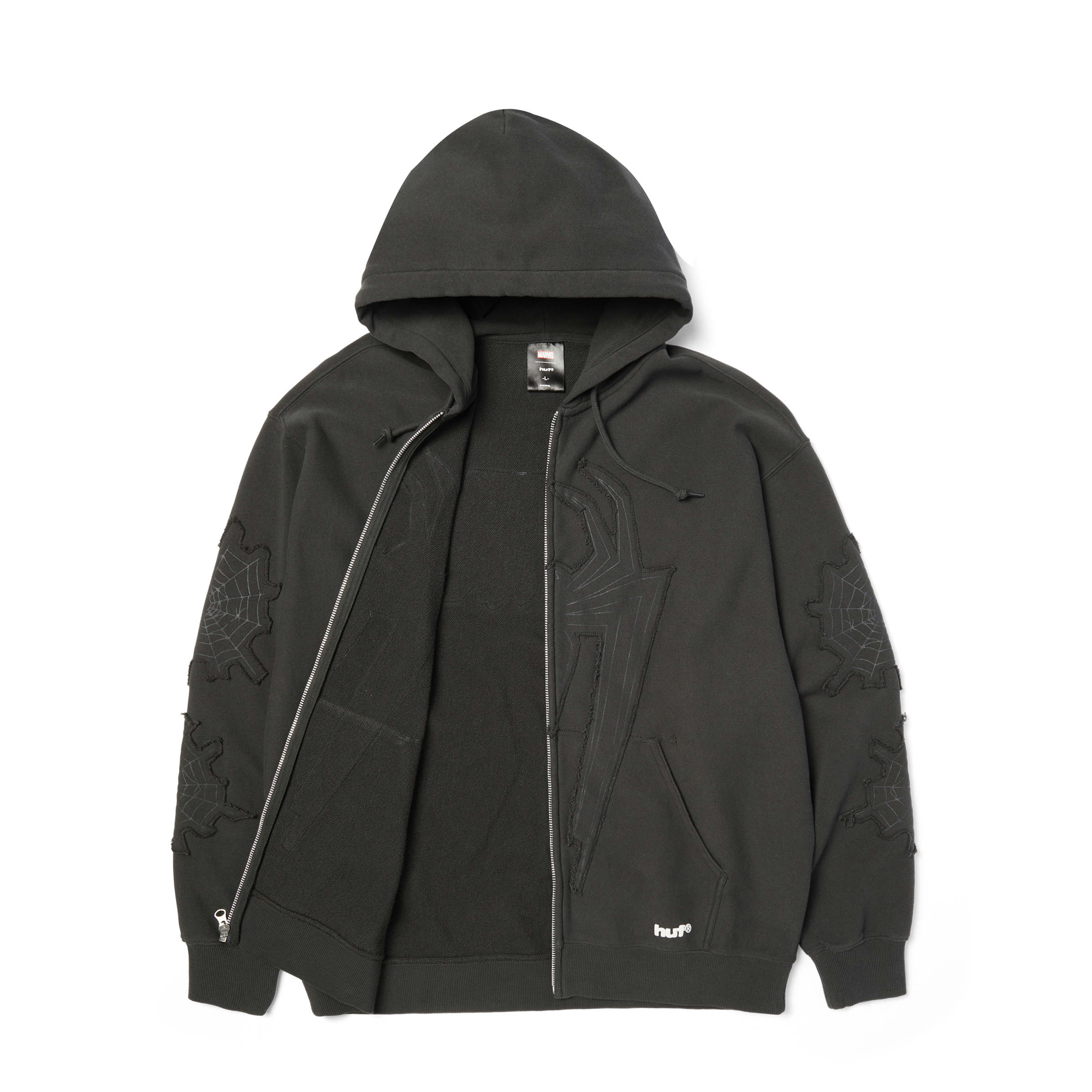 huf x Spider-Man Web Full-Zip Washed Hoodie – HUF Worldwide