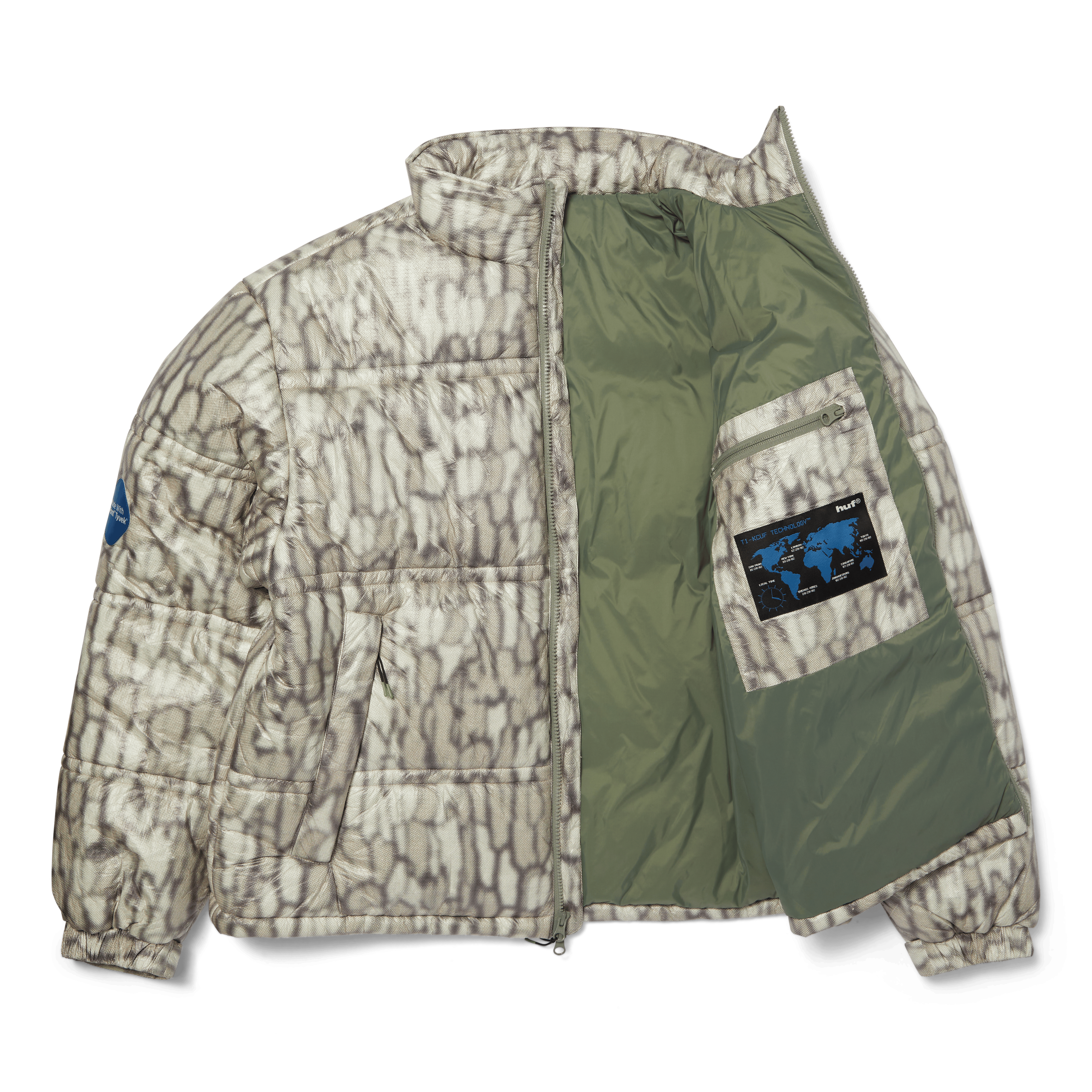 89 Warped Camo Tyvek Puffer – HUF Worldwide