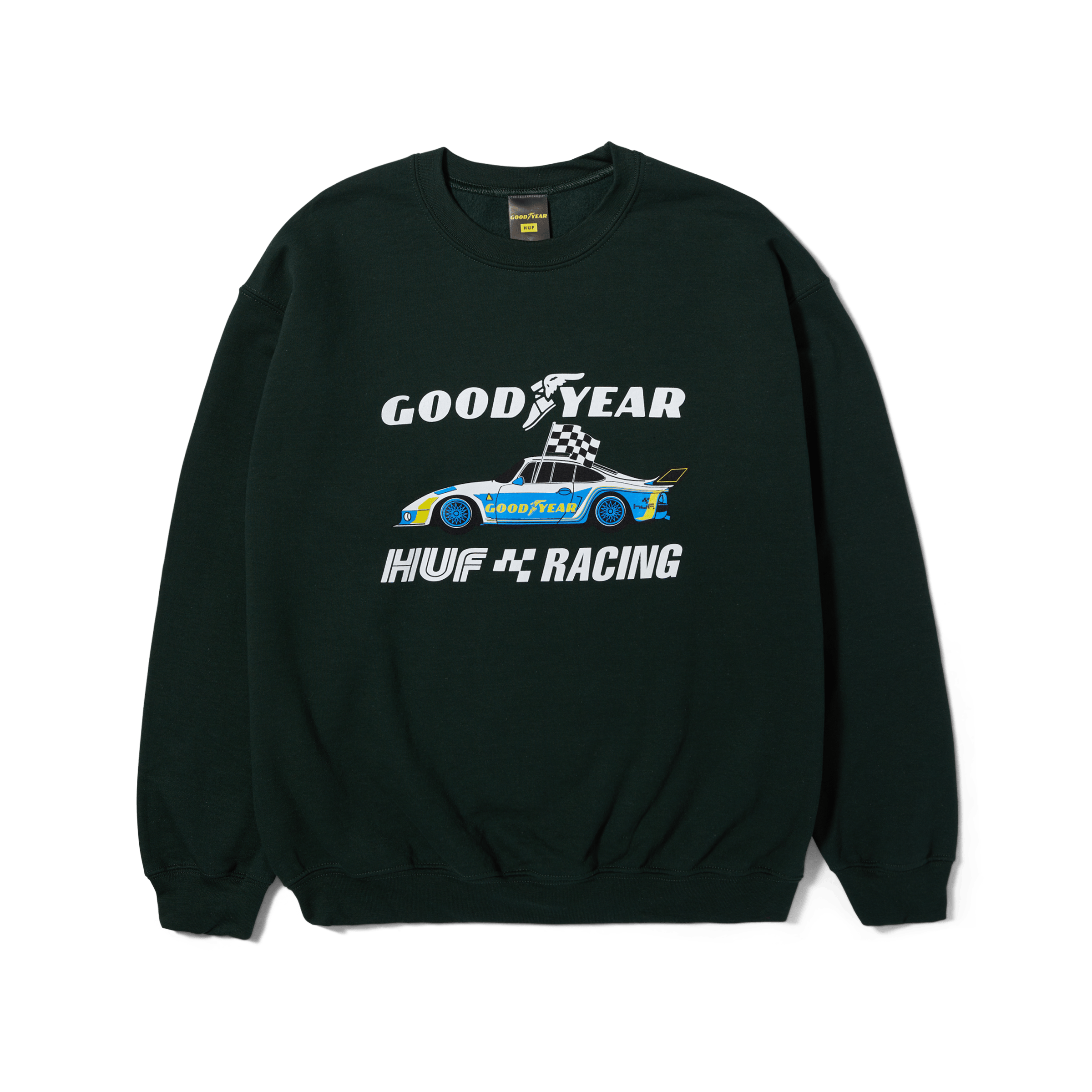 HUF x Goodyear Checkered Flag Crewneck