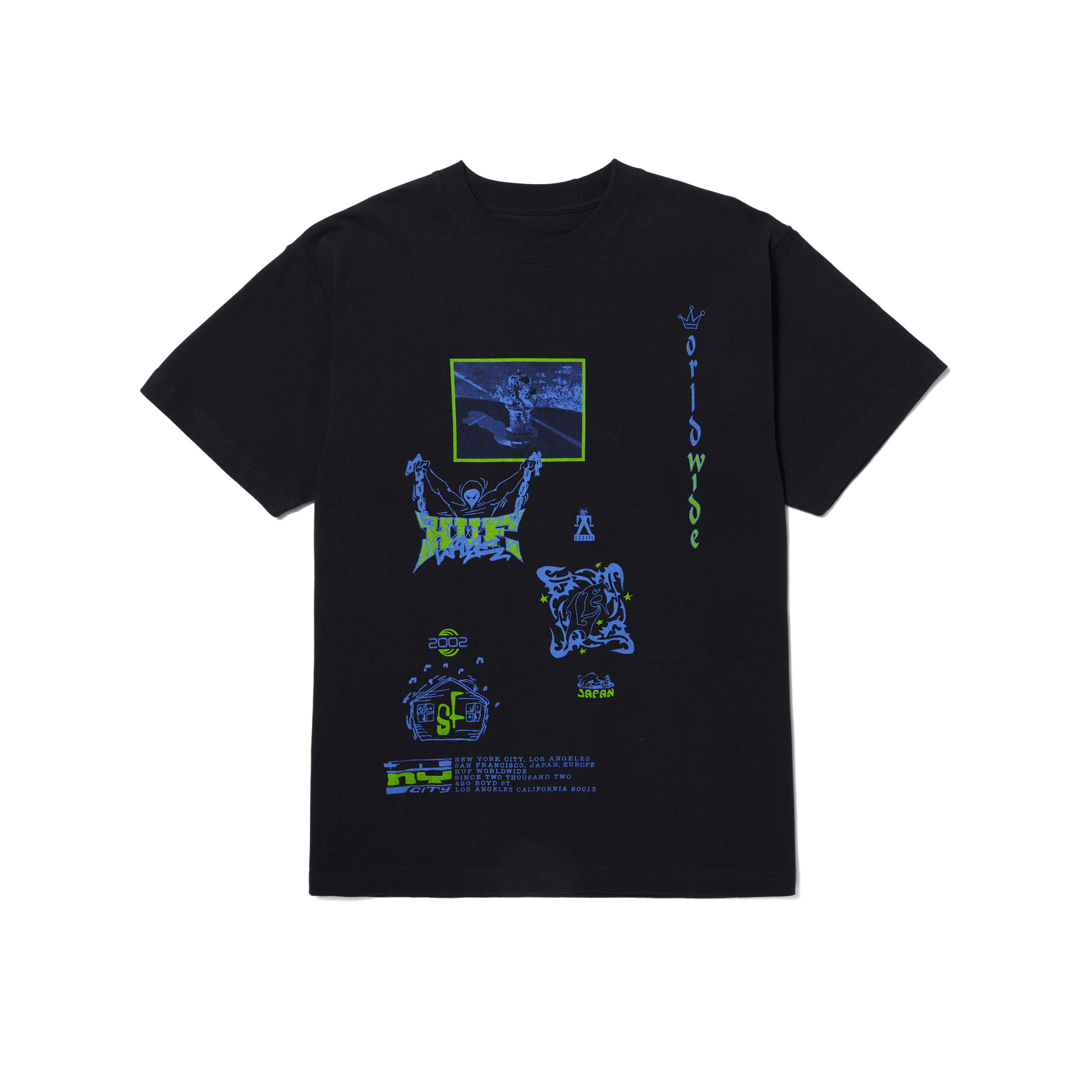 Zine Washed T Shirt HUF Worldwide