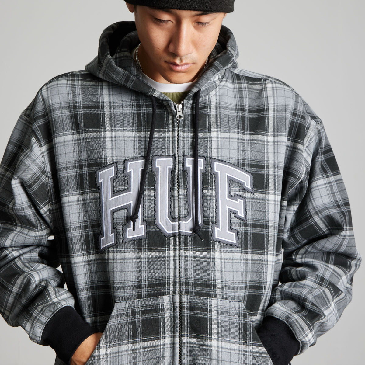 Arch Plaid Full-Zip Heavyweight Hoodie