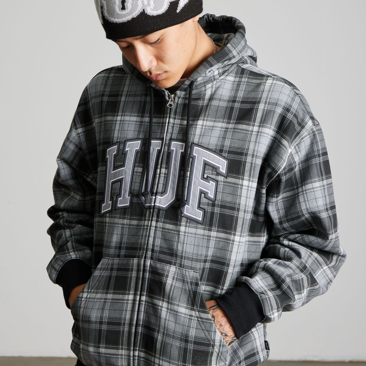 Arch Plaid Full-Zip Heavyweight Hoodie