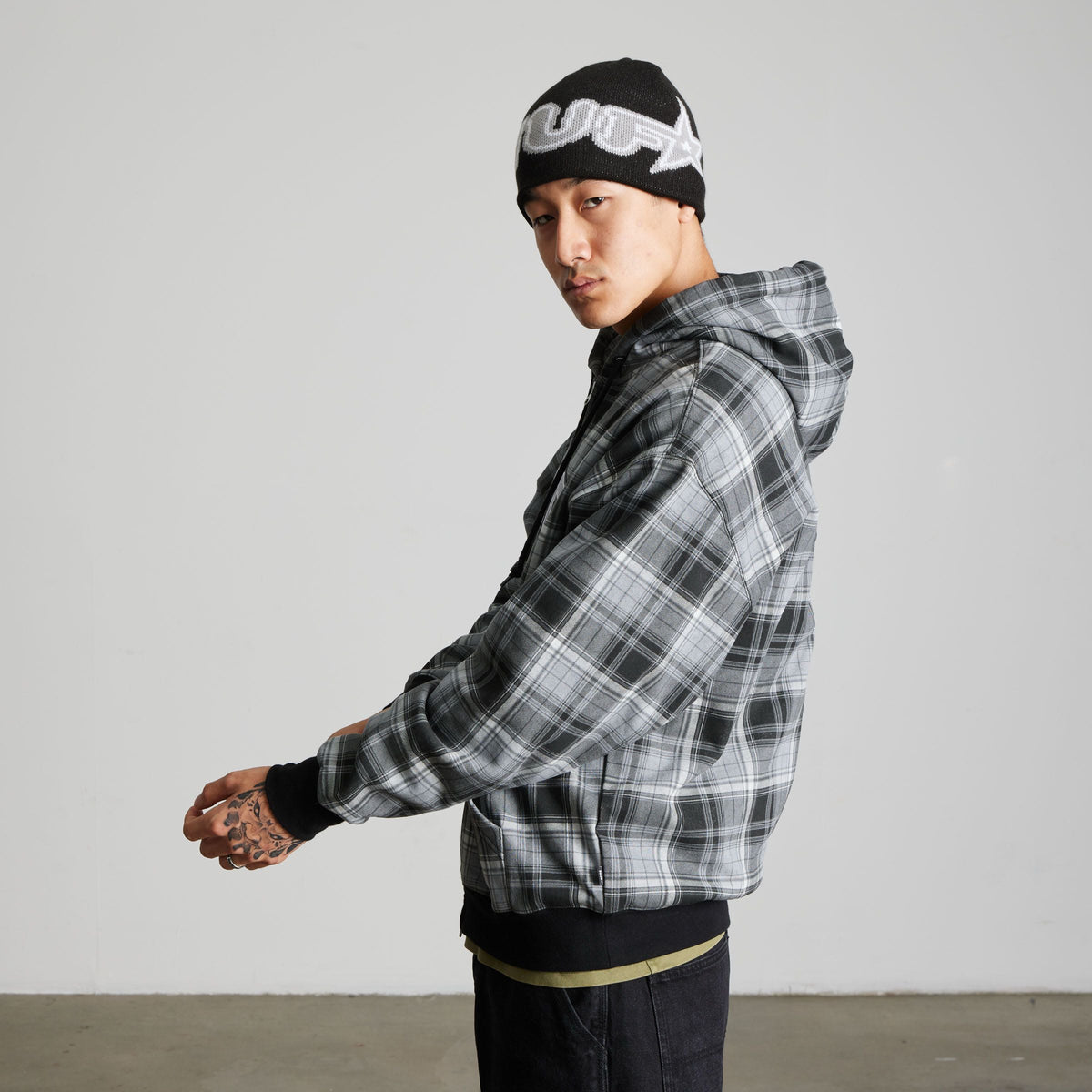 Arch Plaid Full-Zip Heavyweight Hoodie