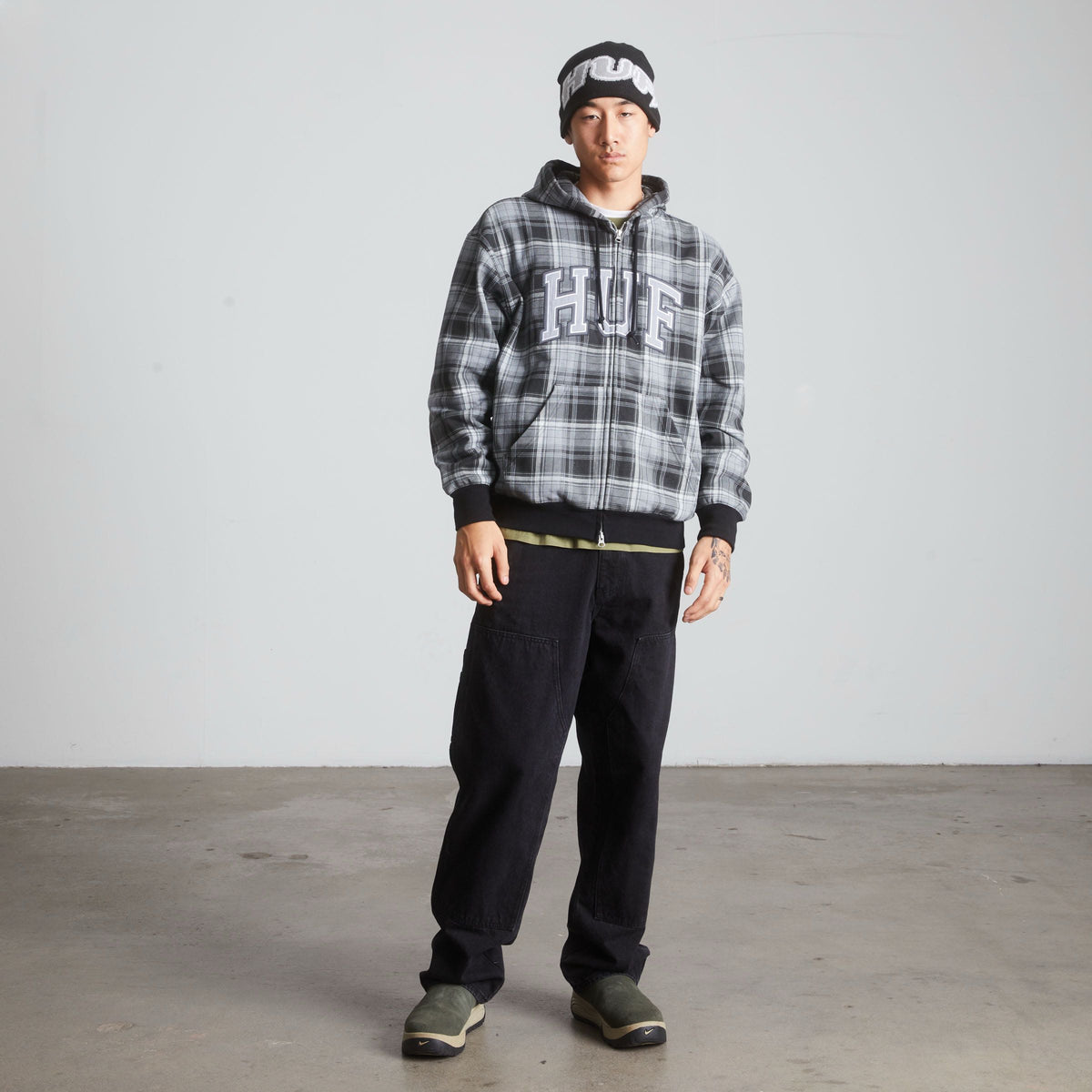 Arch Plaid Full-Zip Heavyweight Hoodie