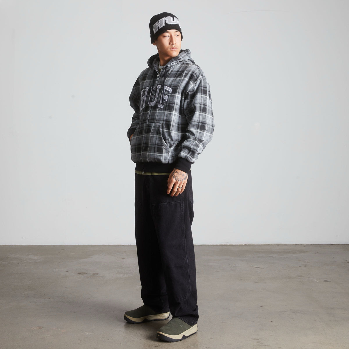 Arch Plaid Full-Zip Heavyweight Hoodie