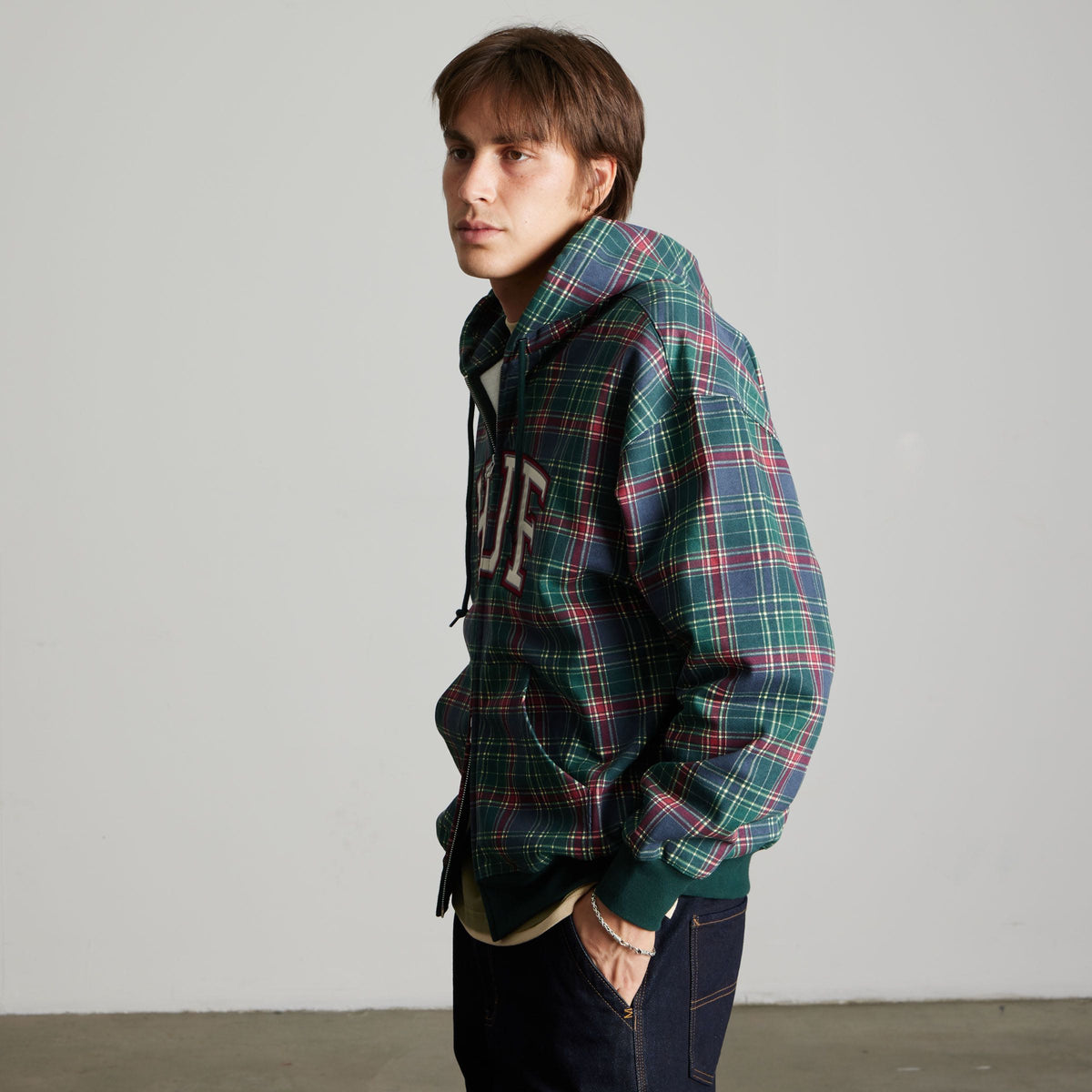 Arch Plaid Full-Zip Heavyweight Hoodie