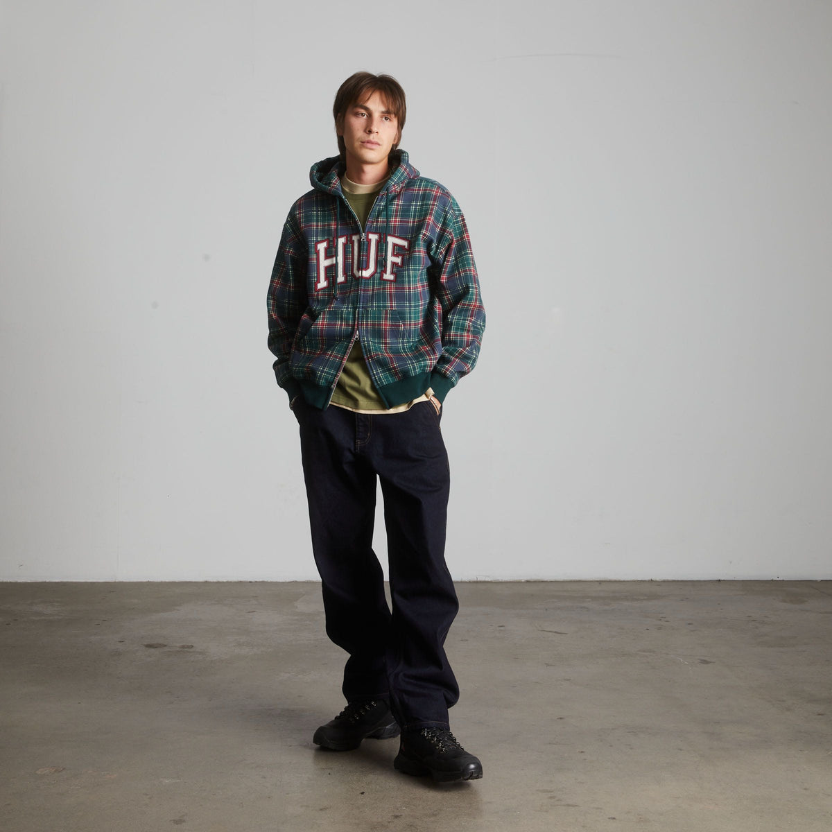 Arch Plaid Full-Zip Heavyweight Hoodie