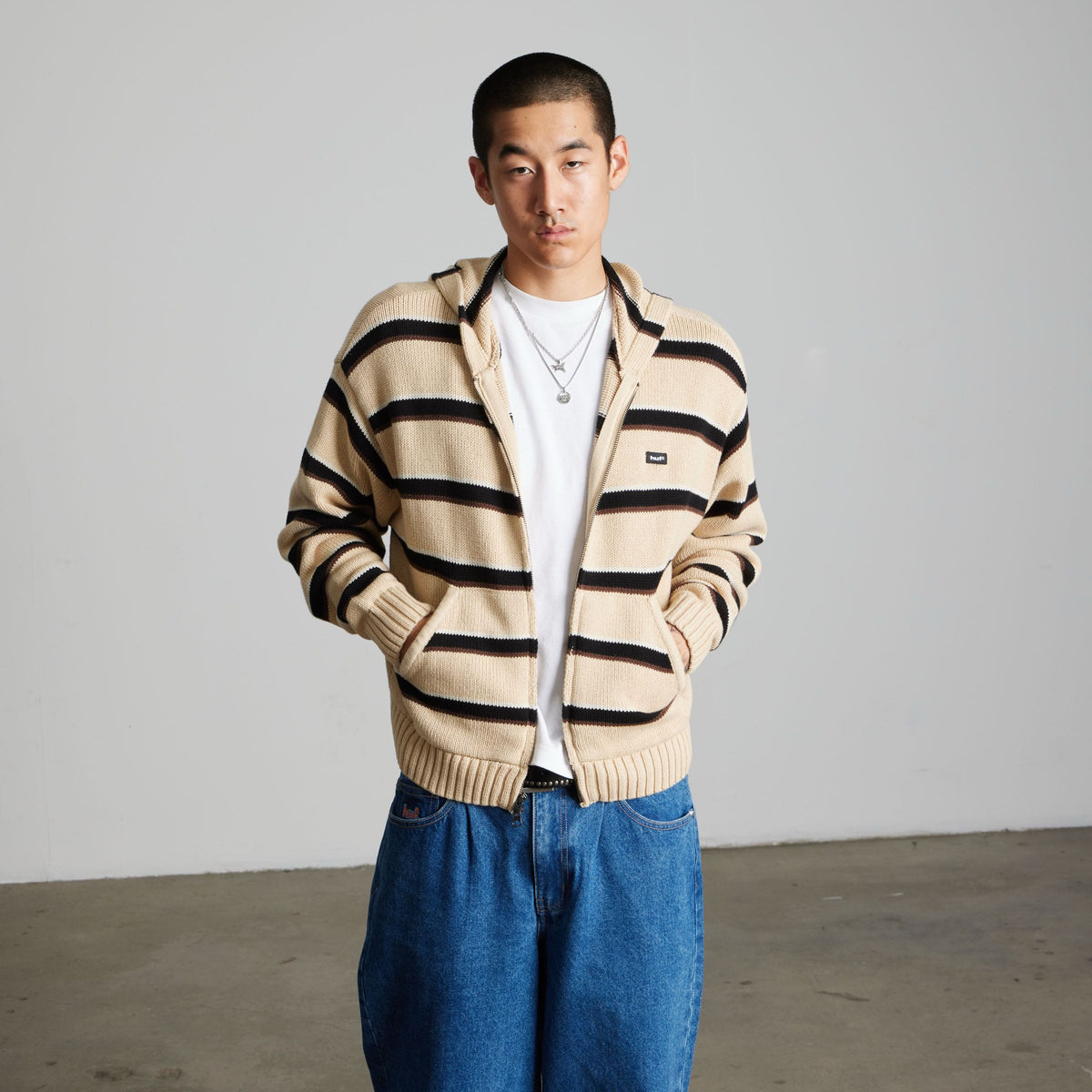 Banks Full-Zip Striped Hoodie