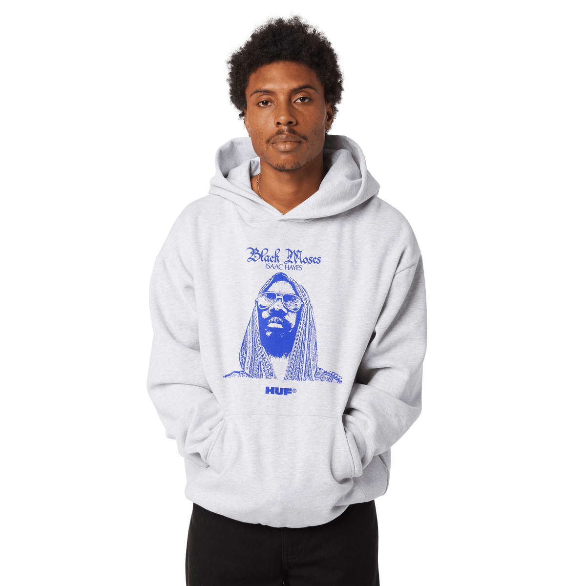 HUF x Isaac Hayes Black Moses Heavyweight Pullover Hoodie