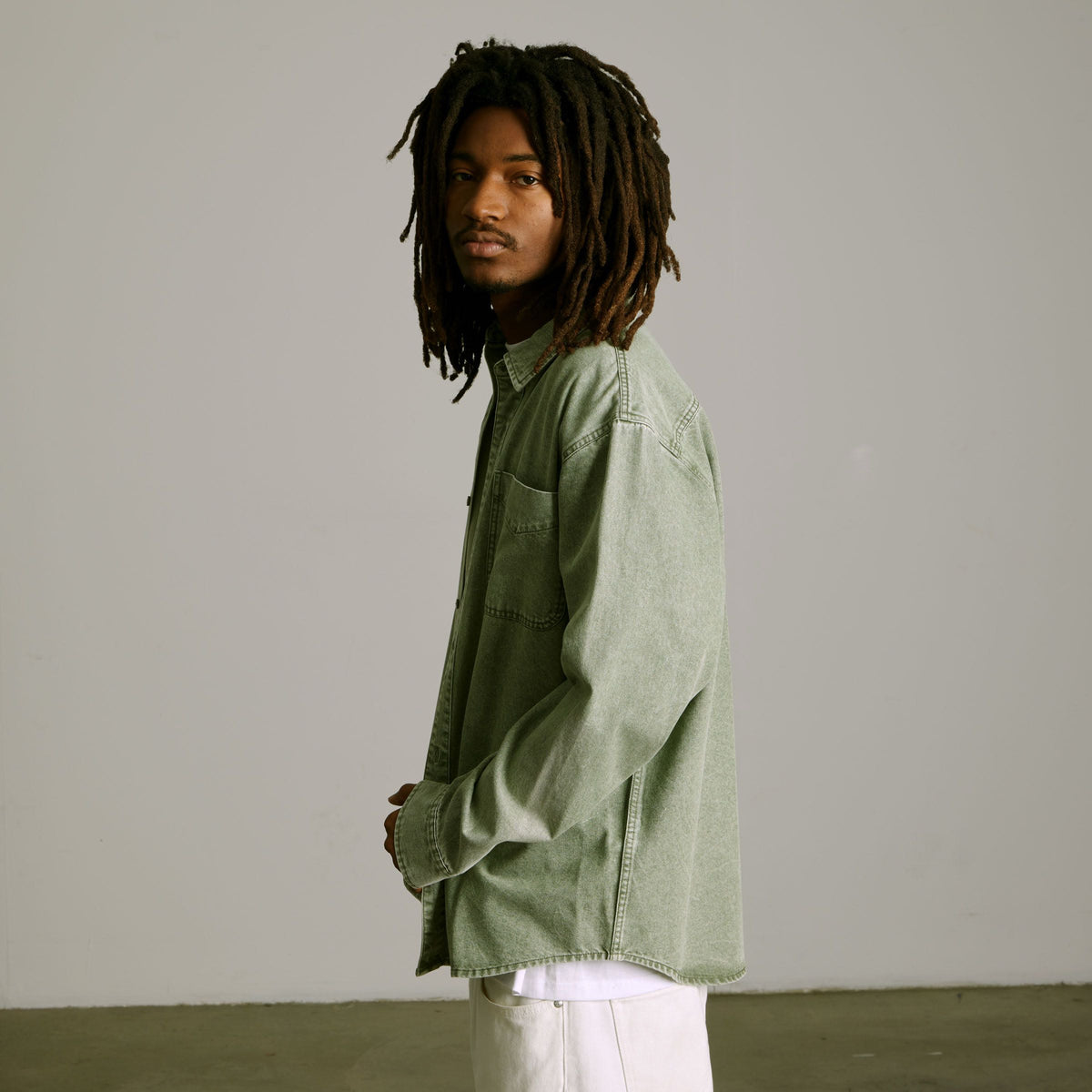 Carson Overdyed Denim Long Sleeve Shirt