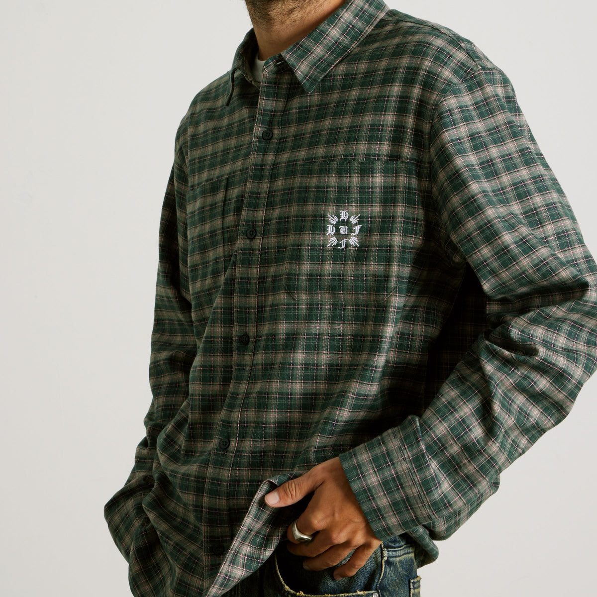 Cross Plaid Long Sleeve Shirt