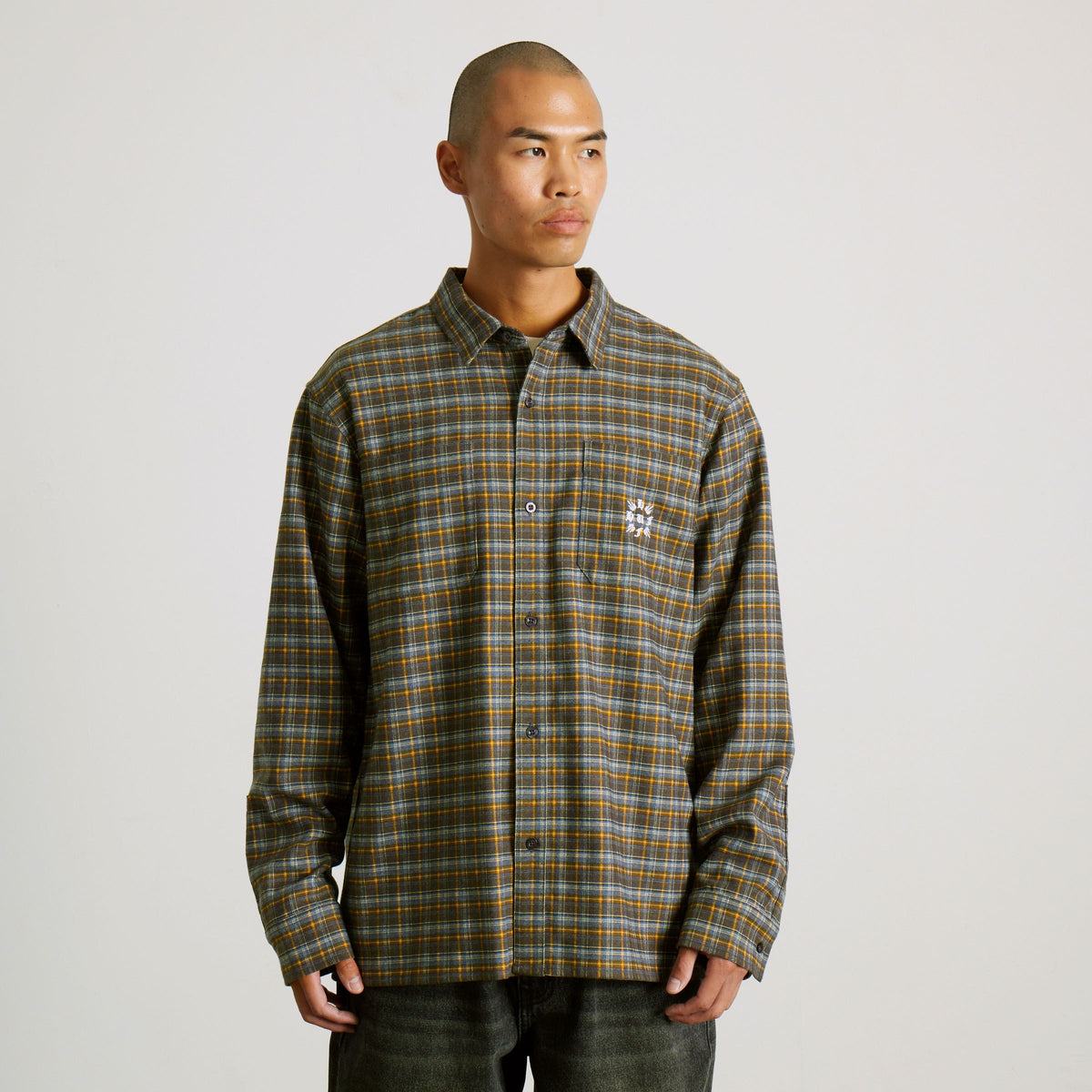 Cross Plaid Long Sleeve Shirt