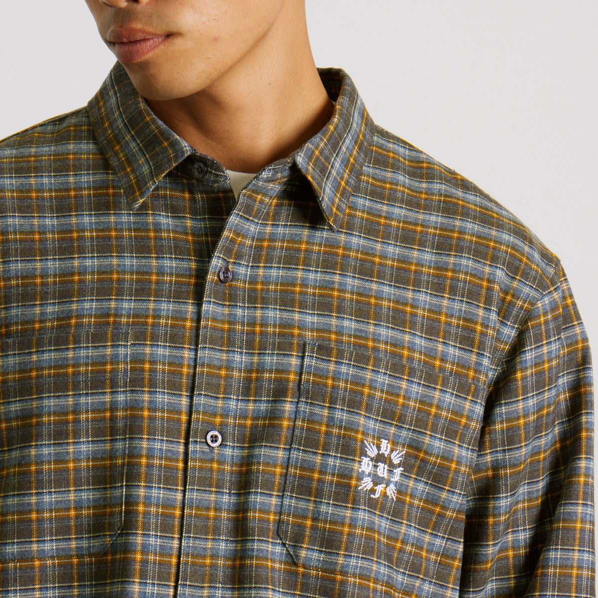 Cross Plaid Long Sleeve Shirt