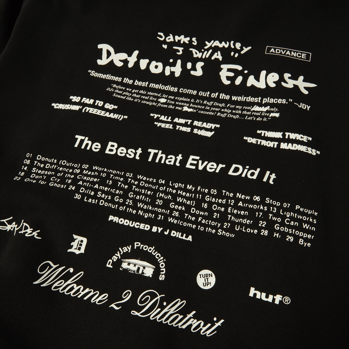 HUF x J Dilla Diggin Washed Pullover Hoodie