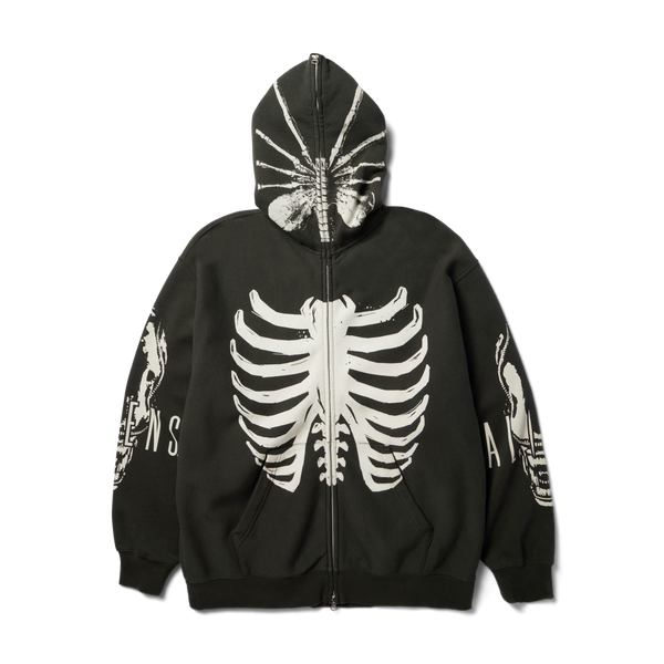 huf x Alien Facehugger Full-Zip Washed Hoodie