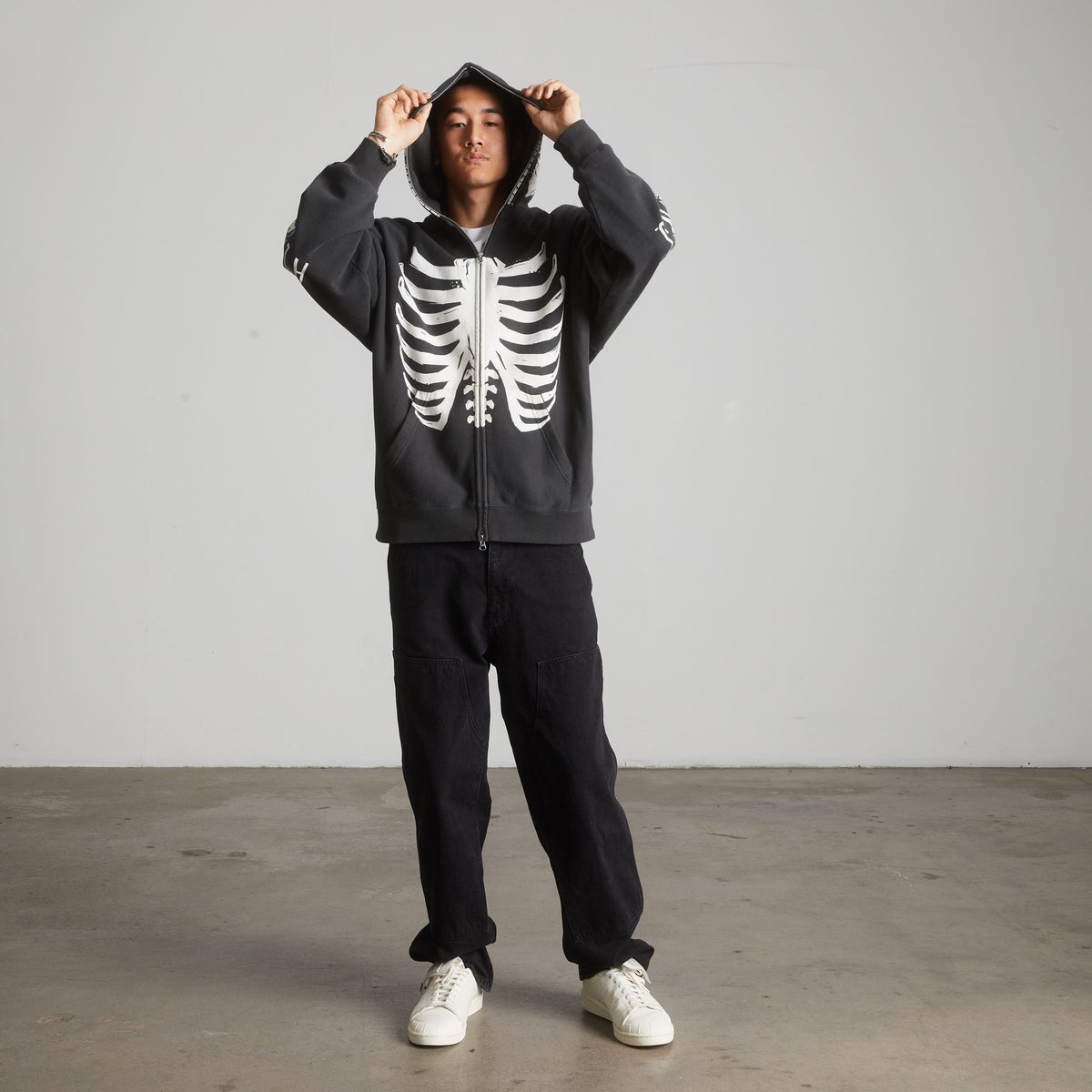 huf x Alien Facehugger Full-Zip Washed Hoodie