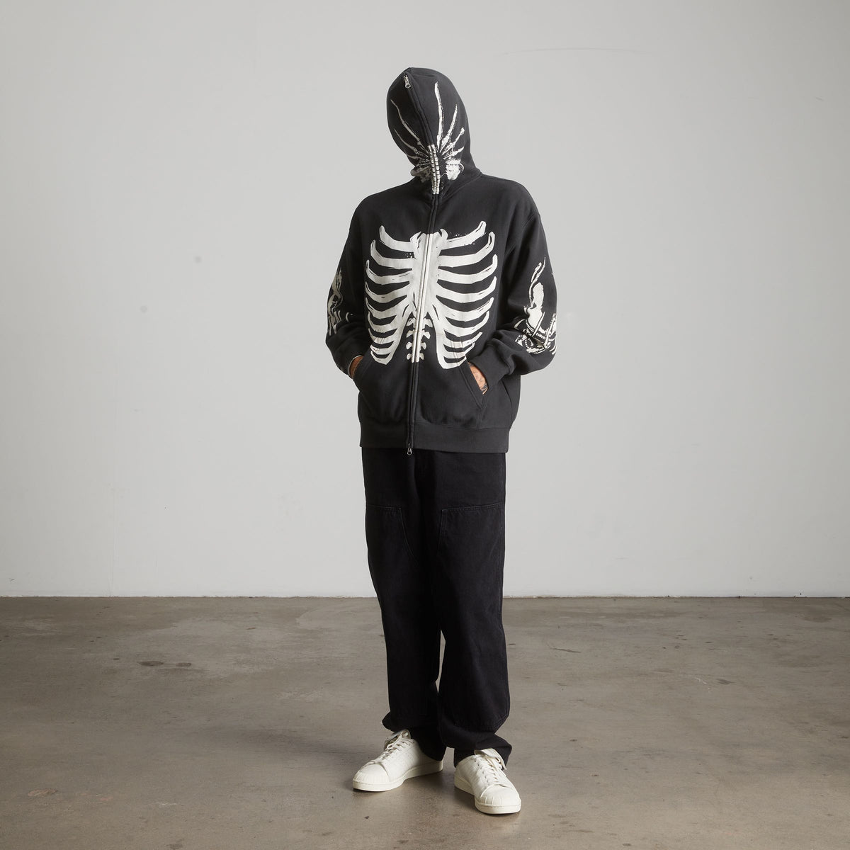 huf x Alien Facehugger Full-Zip Washed Hoodie