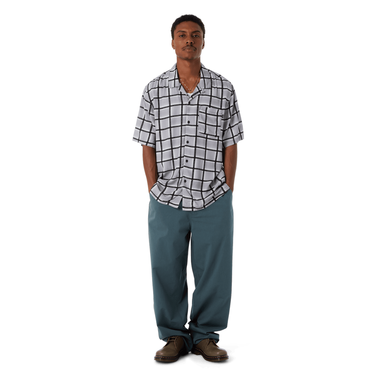 HUF Men's Fantasy Island Short Sleeve Shirt - Pineapple All-Over Print Button-Up