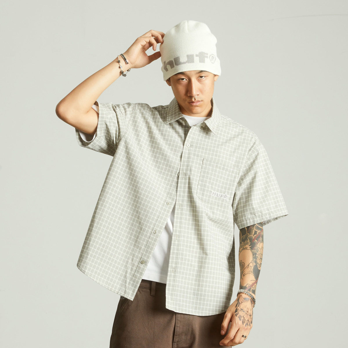 Galaxy Plaid Woven Top