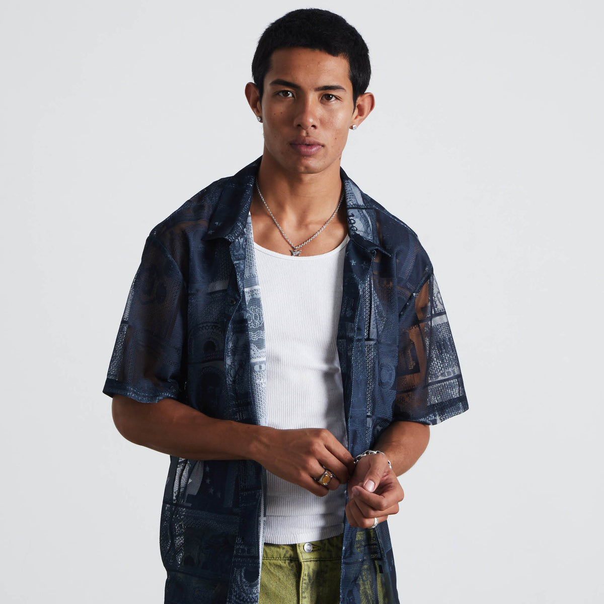 Global Currency Lace Shirt