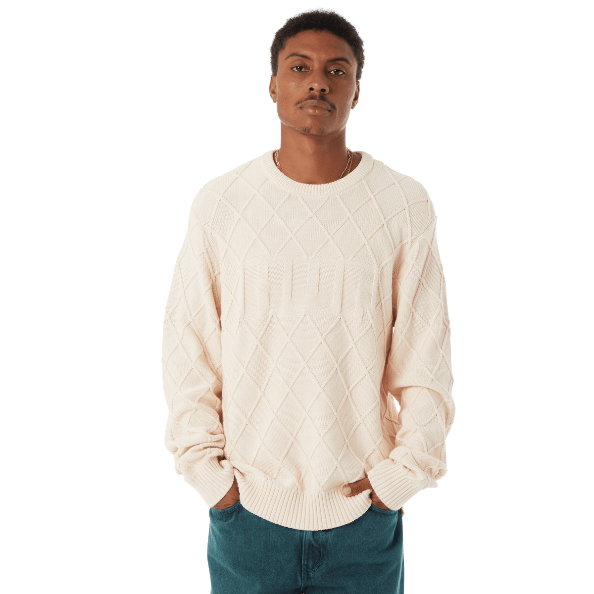 Grid Crewneck Sweater