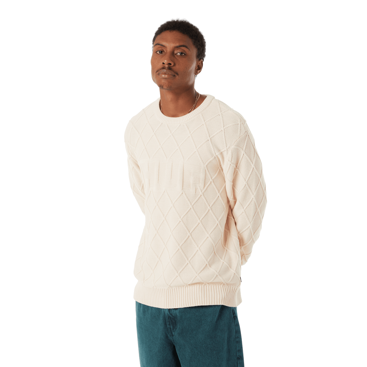 Grid Crewneck Sweater