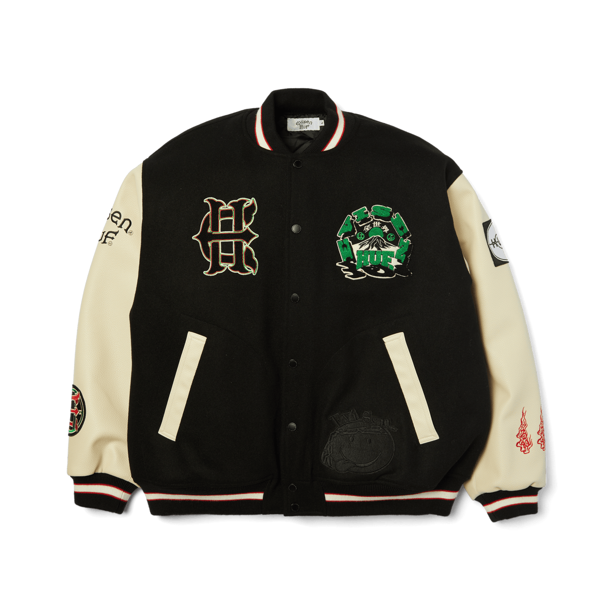 HUF x Evisen Stadium Logo Jacket – HUF Worldwide HUF x Evisen Stadium Logo Jacket – HUF Worldwide