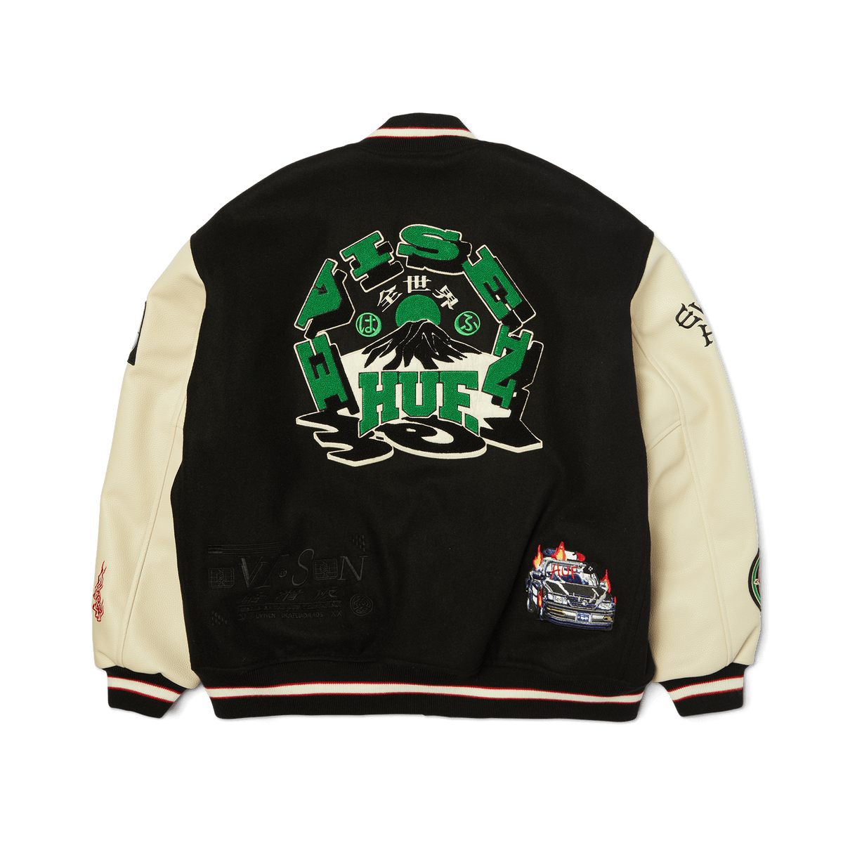 HUF x Evisen Stadium Logo Jacket – HUF Worldwide HUF x Evisen Stadium Logo Jacket – HUF Worldwide