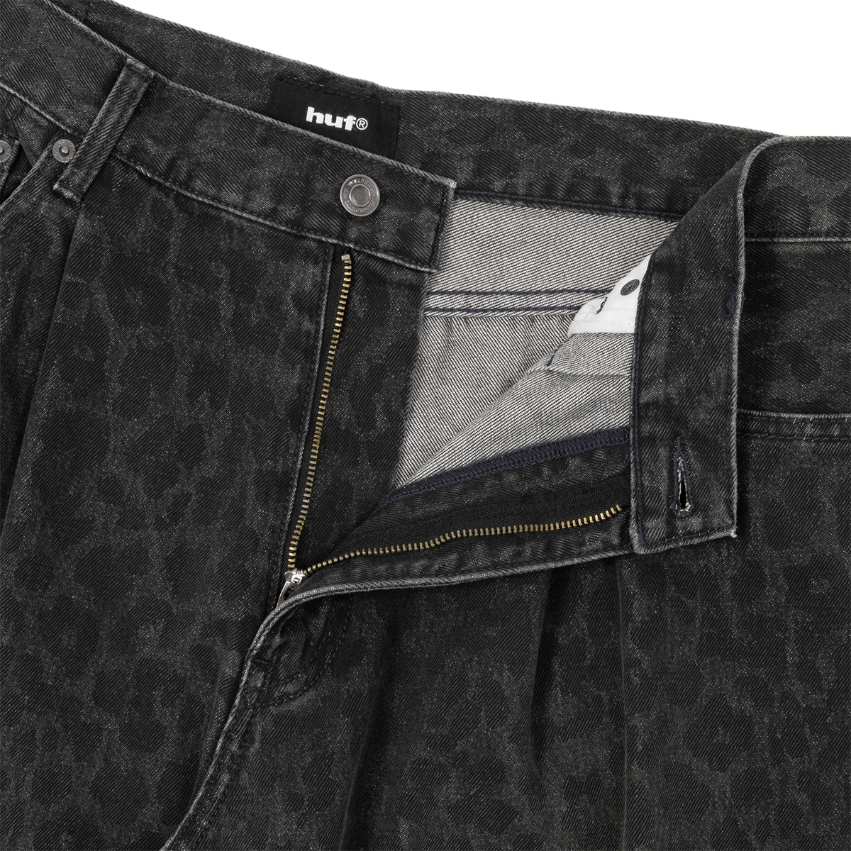 Leopard Wide Denim Pant