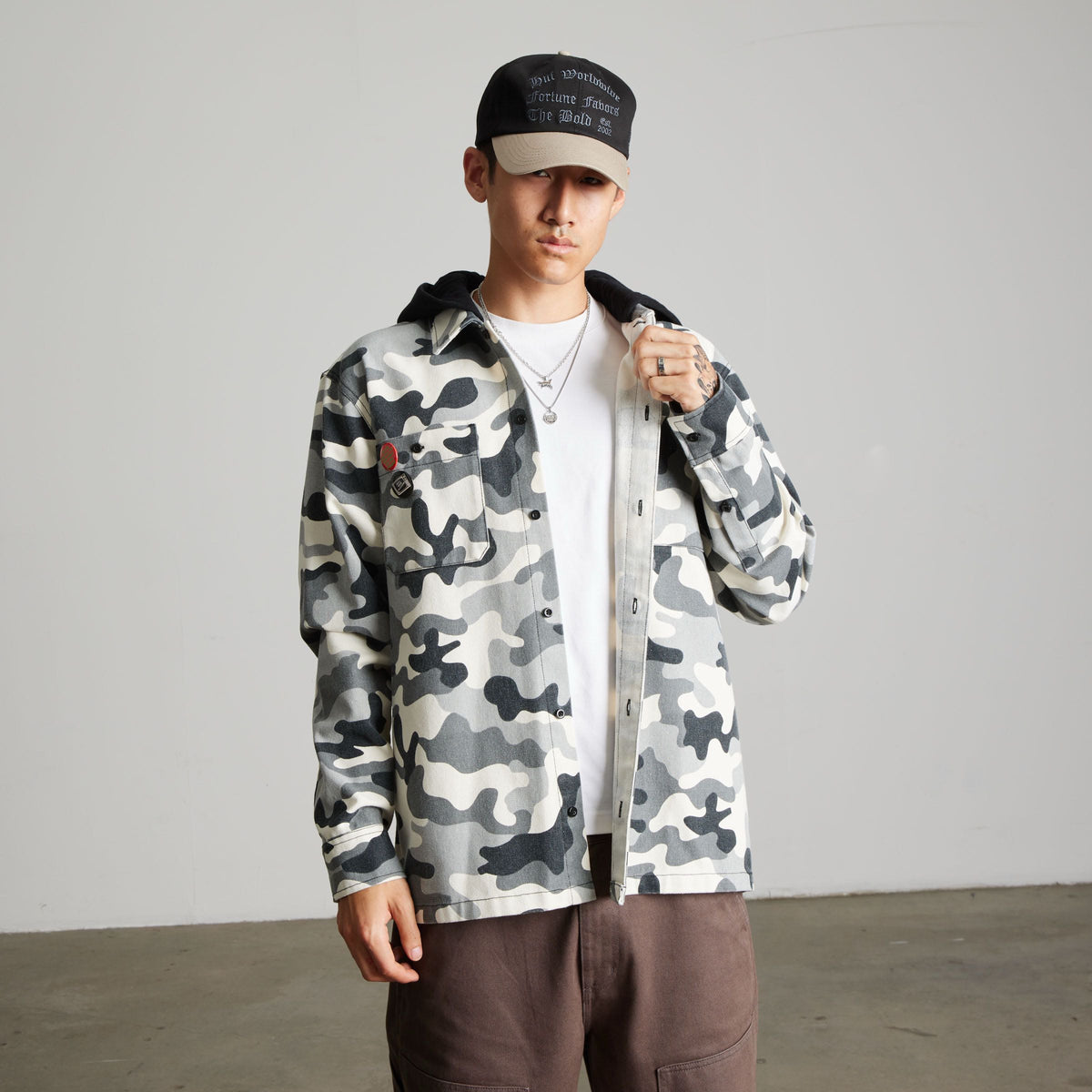 Olympia Camo Hooded Overshirt