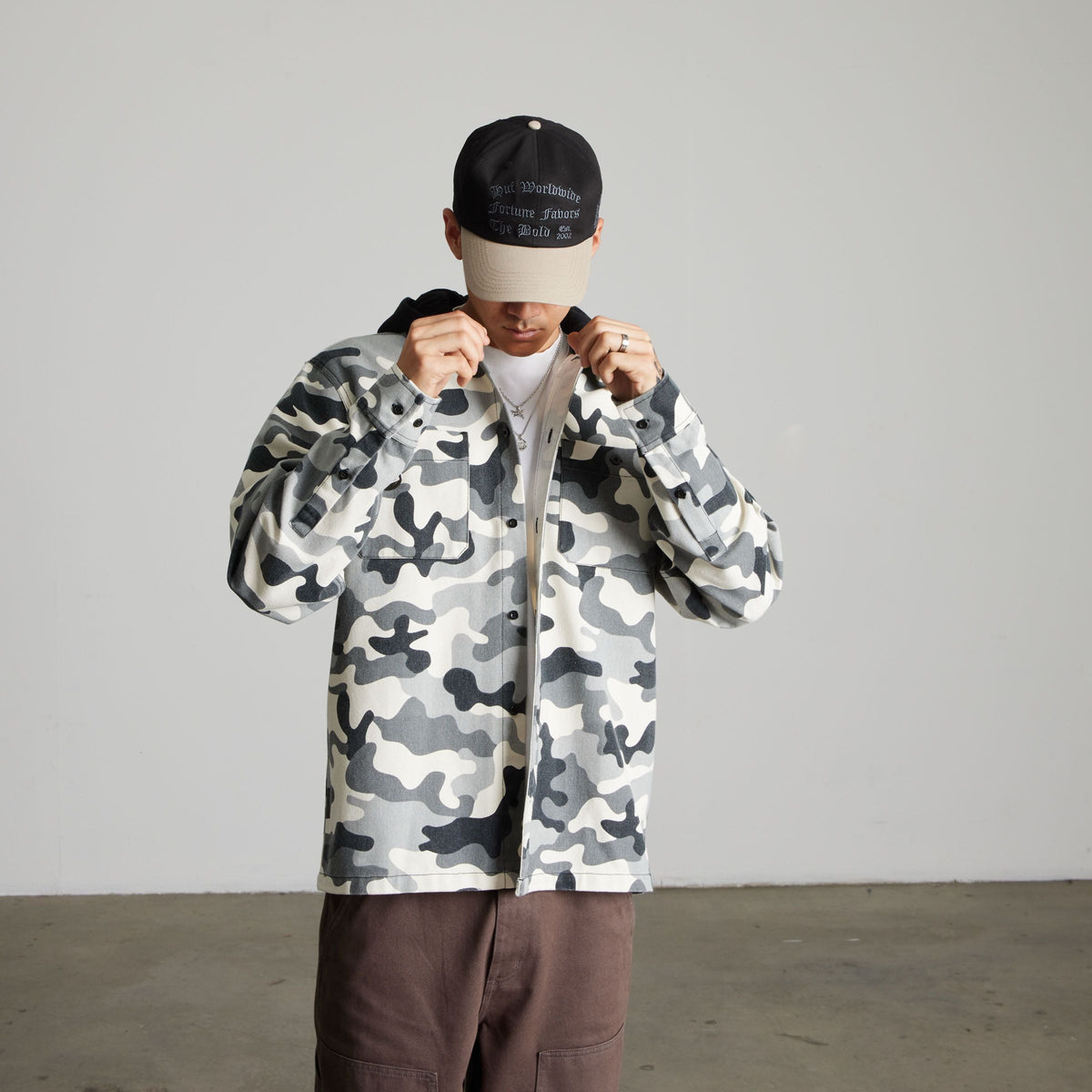 Olympia Camo Hooded Overshirt