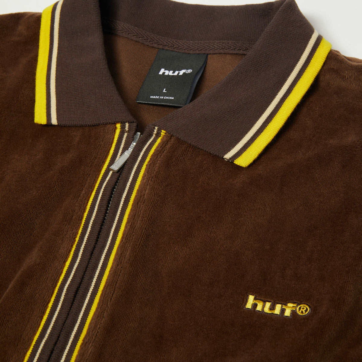 Parker Velour Long Sleeve Polo Shirt