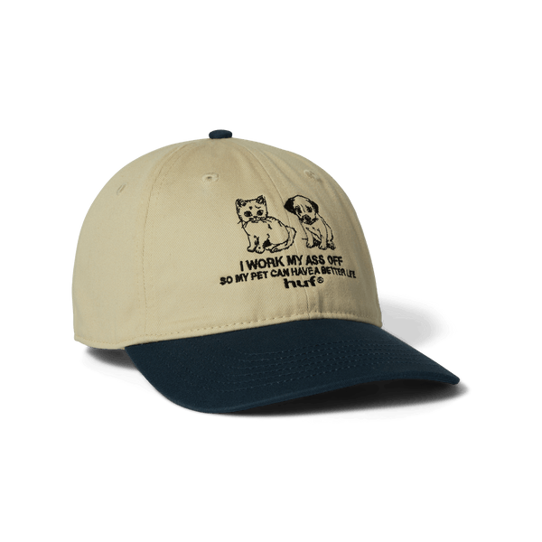 Pets Life 6-Panel Curved Visor Hat โ HUF Worldwide