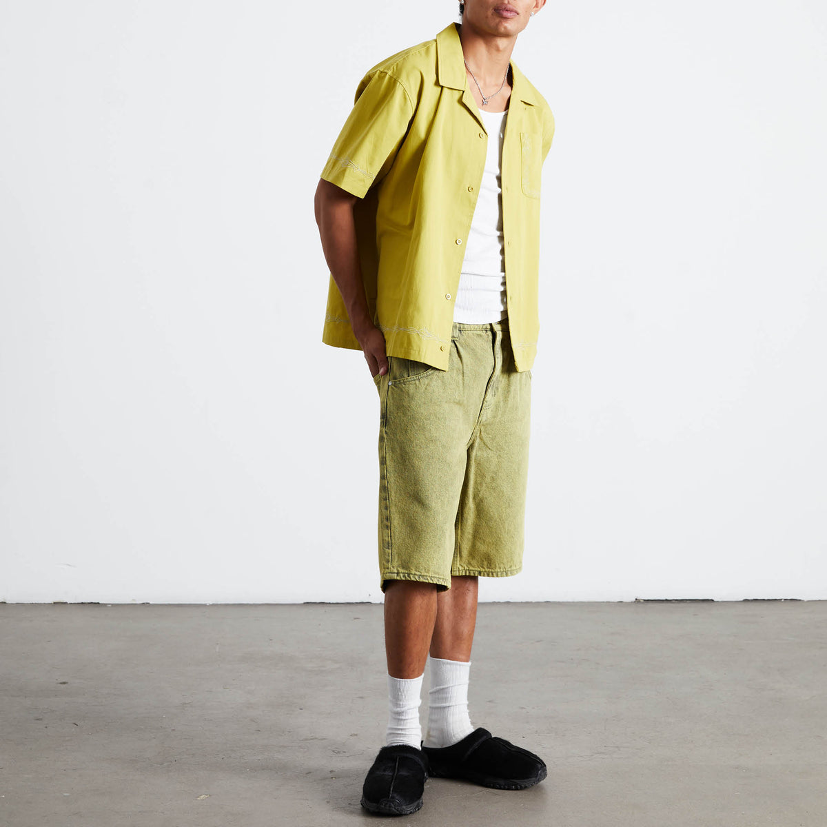 Pinstripe Embroidered Resort Shirt