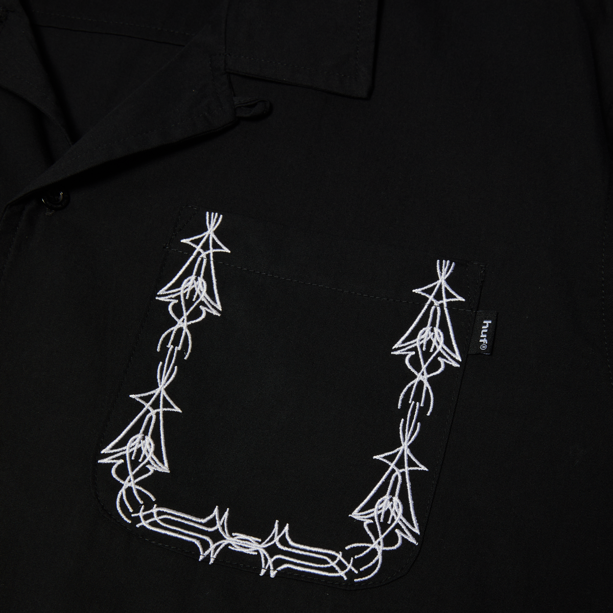 Pinstripe Embroidered Resort Shirt
