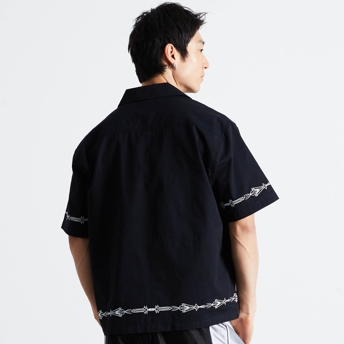 Pinstripe Embroidered Resort Shirt