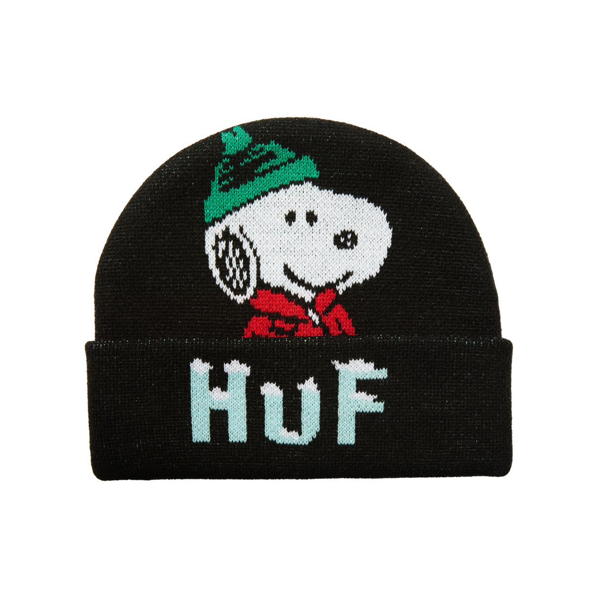 Snoopy Puffer Cuff Beanie
