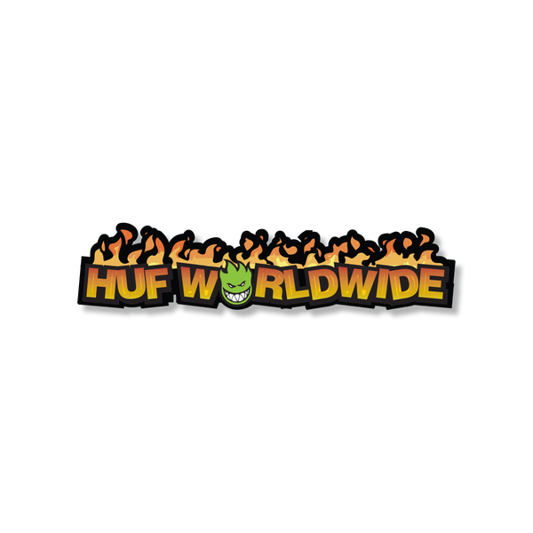 huf x Spitfire In Flames Sticker