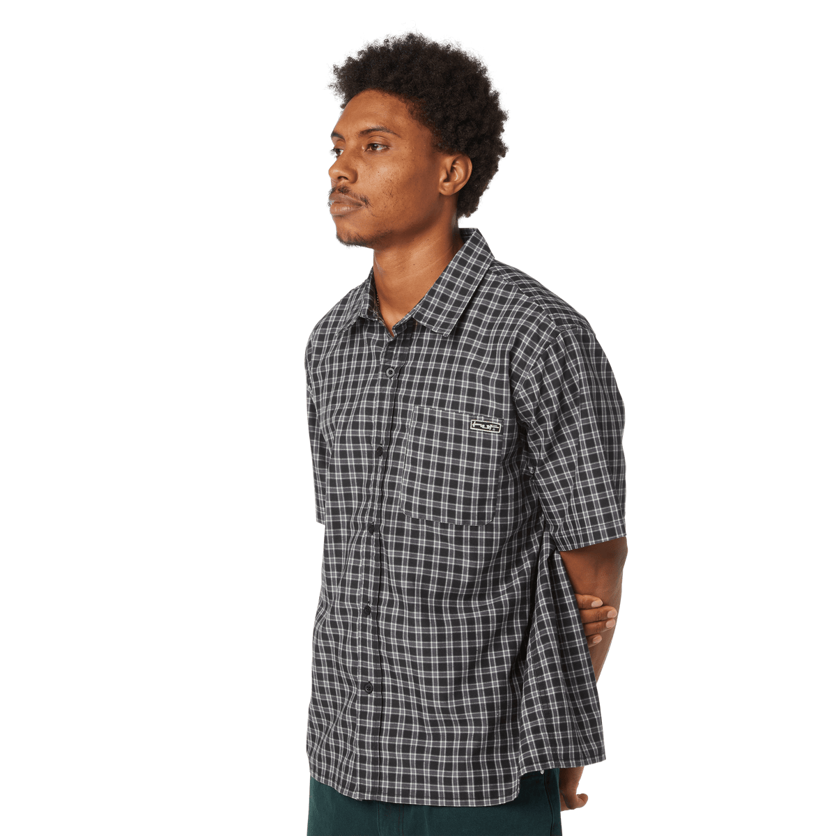 Stretch Micro Plaid Shirt