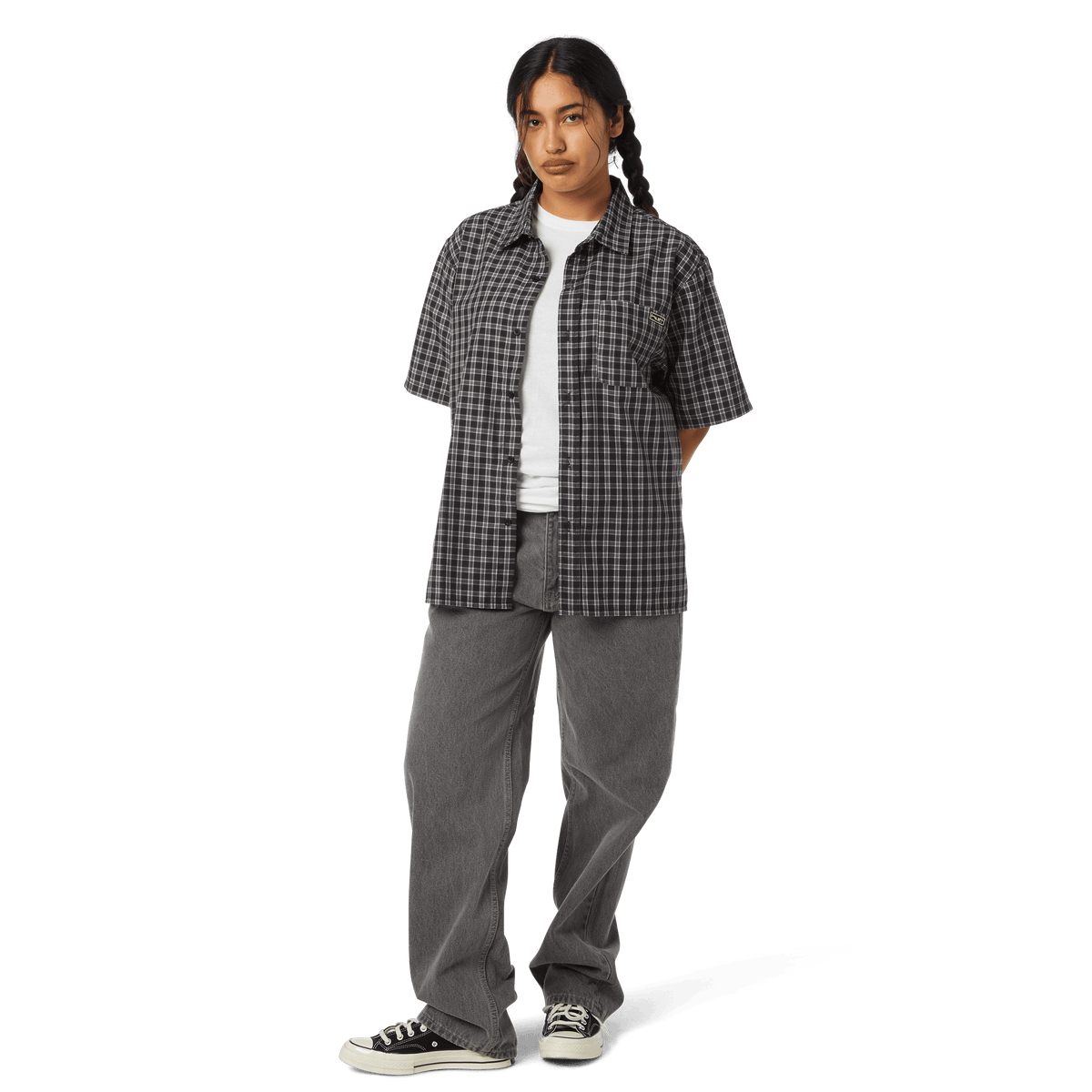 Stretch Micro Plaid Shirt