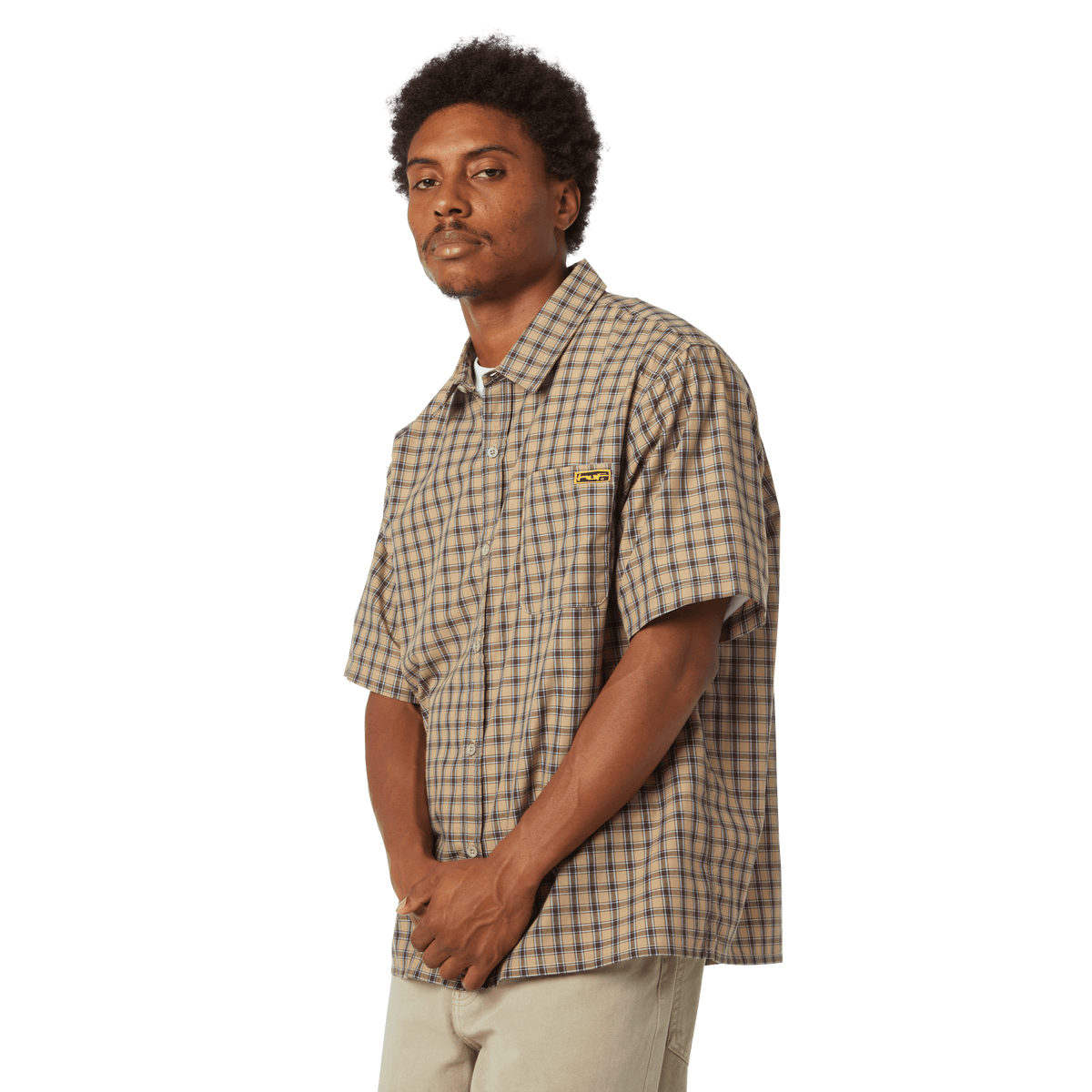 Stretch Micro Plaid Shirt