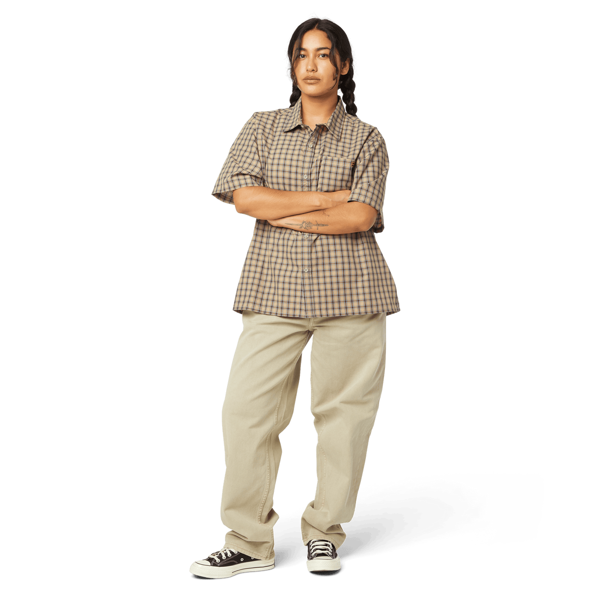 Stretch Micro Plaid Shirt