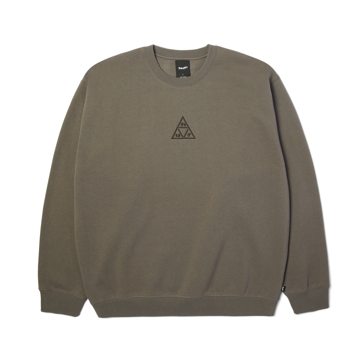 Triple Triangle Embroidered Crewneck Sweatshirt