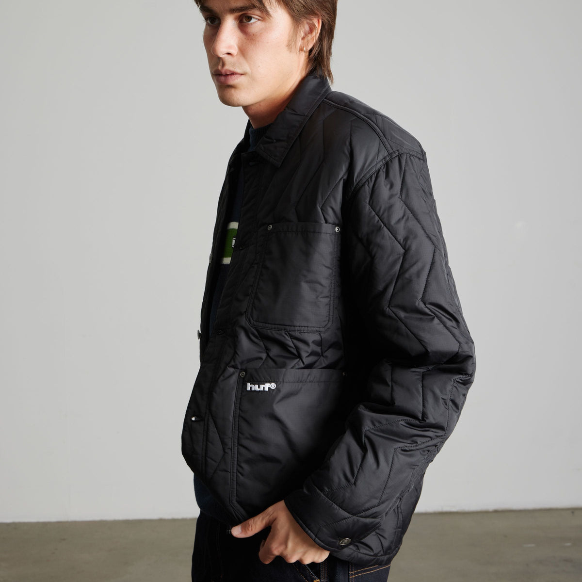 Zig Zag Quilted Chore Jacket