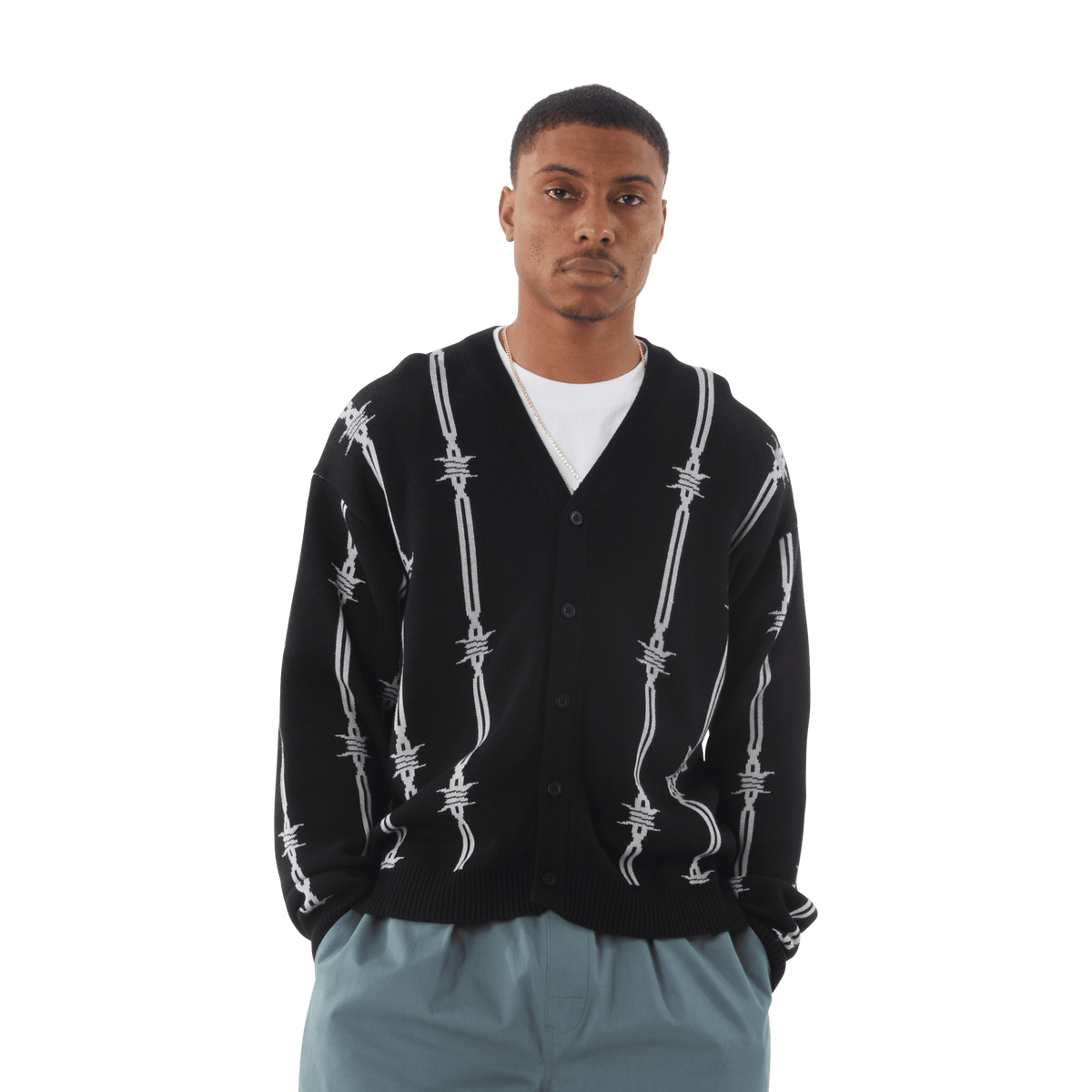 Barbed Wire Cardigan – HUF Worldwide Barbed Wire Cardigan – HUF Worldwide