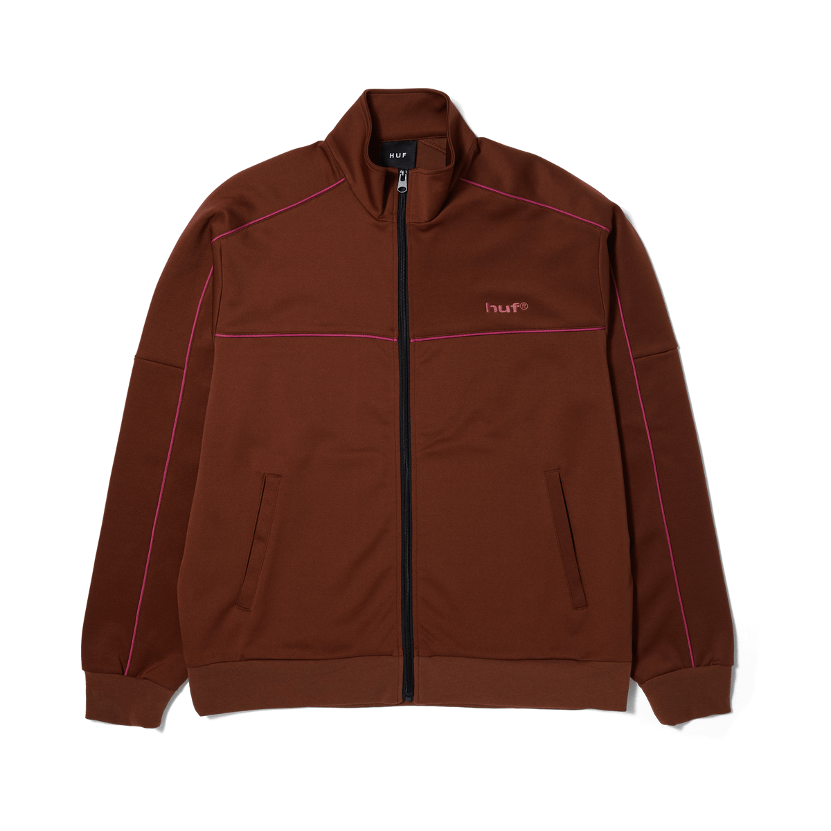 Huf Lexington Track Jacket in Rich Brown Size XL
