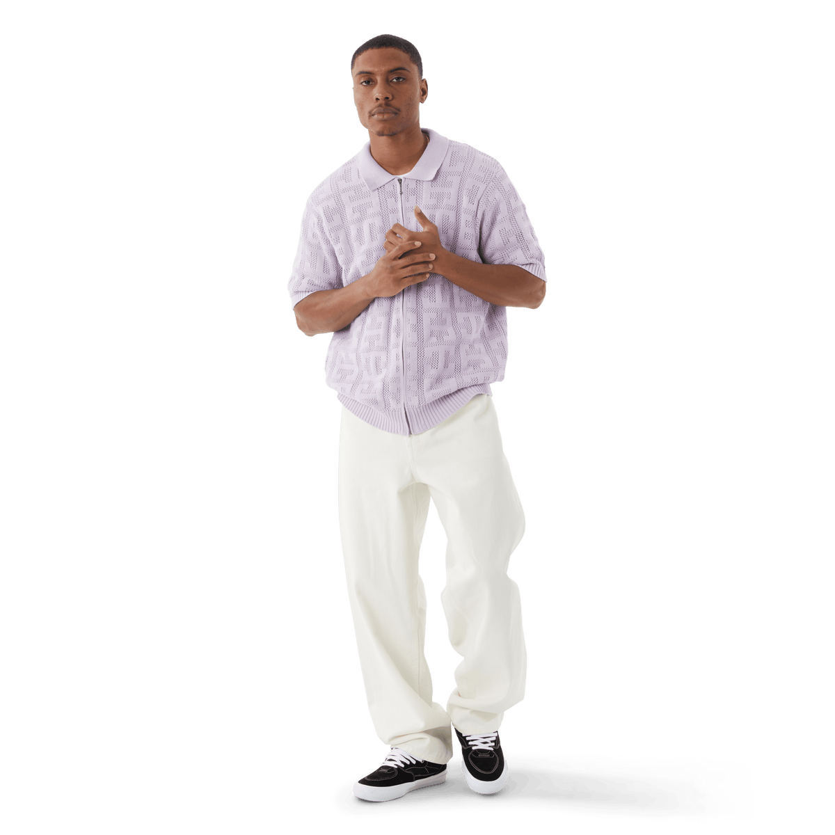 Monogram Jacquard Zip Sweater